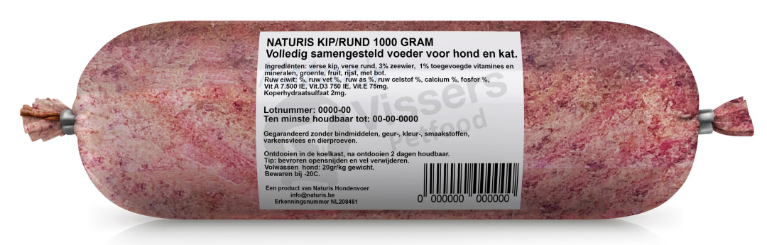 Naturis Vers Vlees voeding Kip/Rund <br>1000 gr